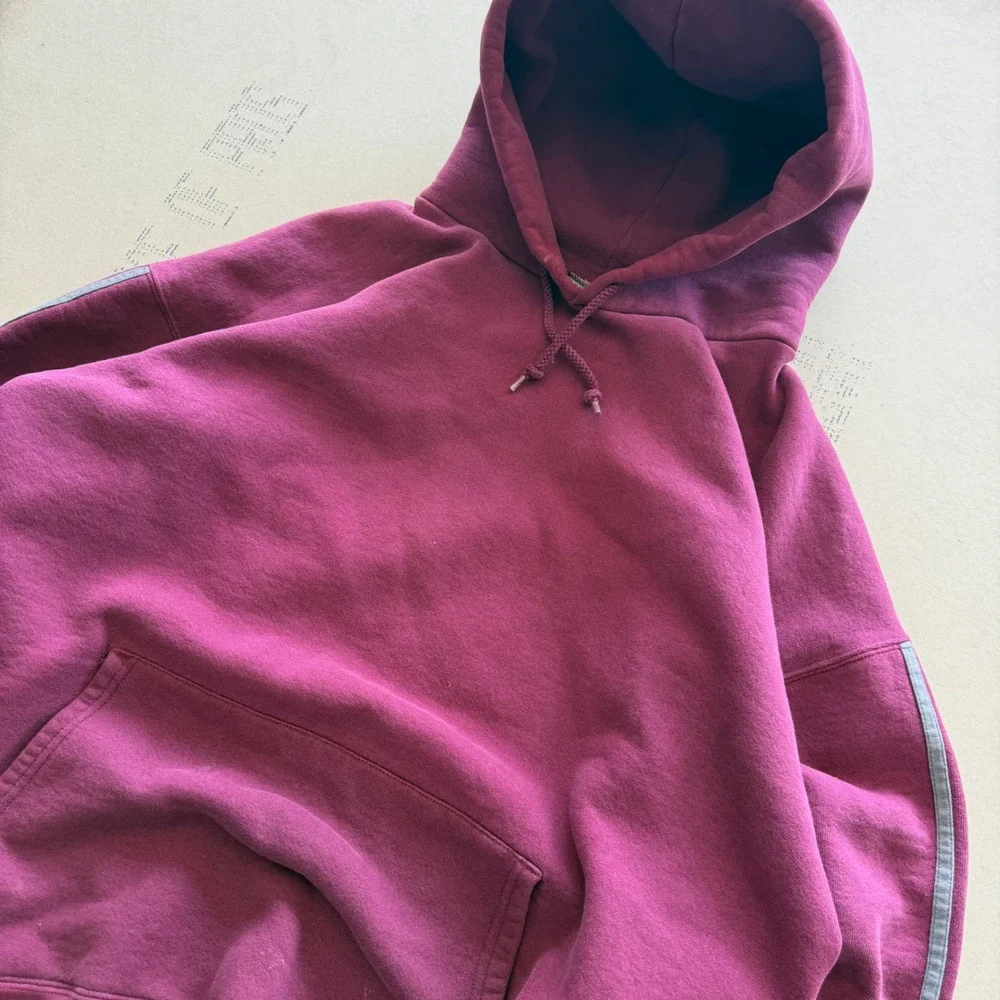 90's Vintage Adidas Hoodie Maroon Skater Baggy‎